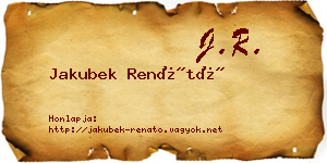 Jakubek Renátó névjegykártya